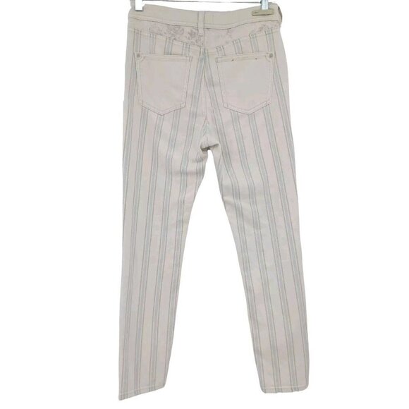Anthropologie Pilcro Fleur High Rise Slim Crop Jeans Striped Women‘s Size 26 - Picture 4 of 12